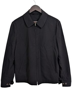 TSE Men's Black Minimalist Full-Zip Harrington Jacket Medium
